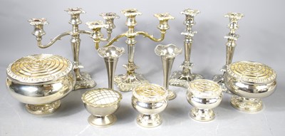 Lot 422 - A group of silver plate to include a pair of...