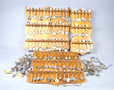 Lot 50 - A large collection of souvenir spoons in...