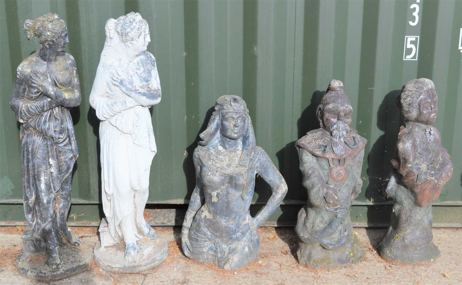 Lot 509 - Two Classical style garden statues, female...