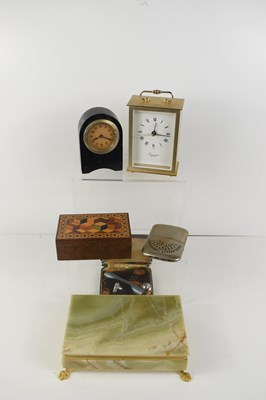 Lot 89 - A group of vintage items to include two clocks,...