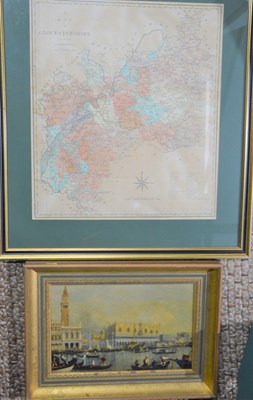 Lot 90 - A reproduction map of Gloucestershire together...