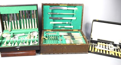 Lot 24 - A Walker and Hall canteen of cutlery, a...