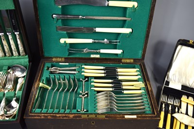 Lot 24 - A Walker and Hall canteen of cutlery, a...