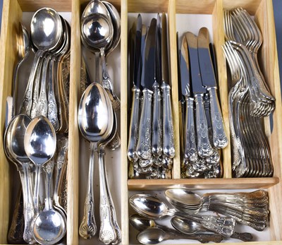 Lot 404 - A suite of King's pattern silver plated...