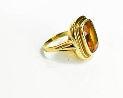Lot 50 - A 15ct gold and citrine ring,the rectangular...