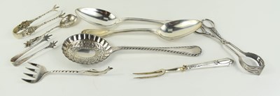 Lot 288 - Two silver continental serving spoons, marked...