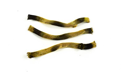 Lot 100 - Three Georgian rope twist gold sections A/F,...