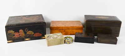 Lot 303 - A selection of antique and later boxes, to...