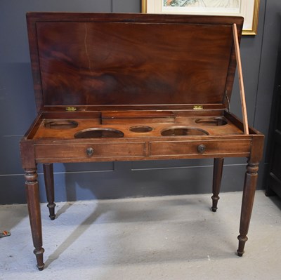 Lot 458 - A 19th century mahogany twin wash stand, the...