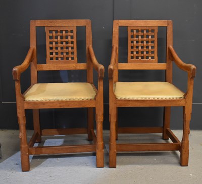 Lot 524 - A pair of oak Rabbitman Peter Heap carver...