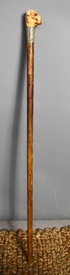 Lot 100 - A 19th century silver mounted walking stick,...