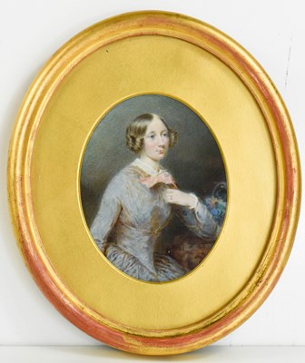 Lot 403 - A 19th century oval framed miniature of a lady,...