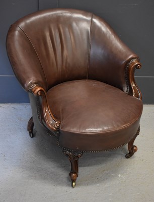 Lot 516 - A 20th century brown leather antique style...