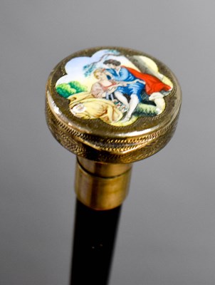 Lot 101 - A 20th century continental walking cane with a...
