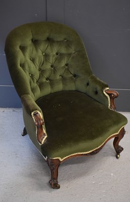 Lot 513 - A Victorian nursing chair of small proportions,...