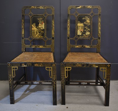 Lot 520 - A pair of 19th/20th century Chinese black...