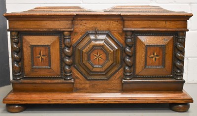 Lot 519 - A 19th century Dutch oak coffer, circa 1840,...