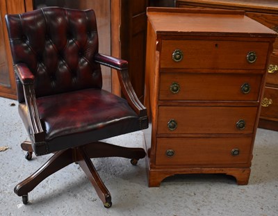 Lot 475 - A small mahogany chest of four drawers...