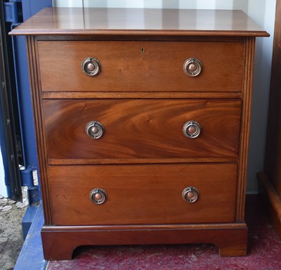 Lot 462 - An antique mahogany three drawer chest with...