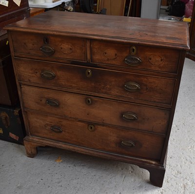 Lot 473 - A 19th century mahogany chest of drawers with...