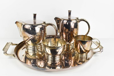 Lot 323 - An Art Deco silver plated tea service...