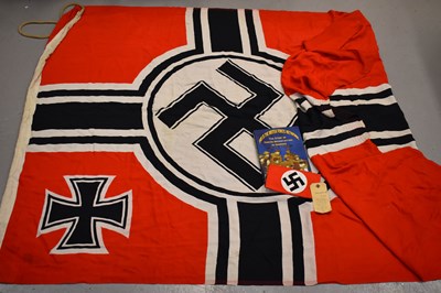 Lot 354 - A WWII German banner flag and armband, the...