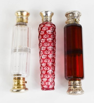 Lot 360 - Three Victorian scent bottles; one cut glass...