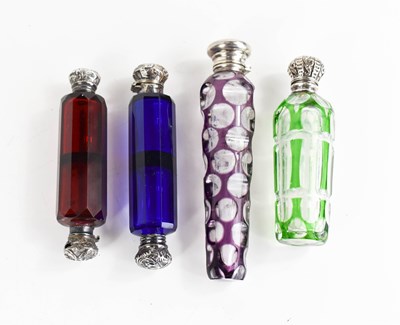 Lot 359 - Four Victorian glass scent bottles, including...