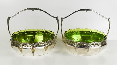 Lot 333 - A pair of WMF Art Nouveau bowls, with green...