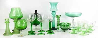 Lot 168 - A group of green glassware, to include...