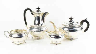 Lot 368 - A silver tea service comprising tea pot, hot...