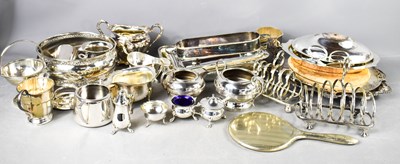 Lot 406 - A selection of silver plateware to include...