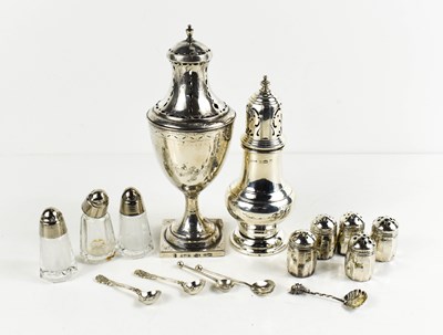 Lot 380 - A silver sugar castor, together with a Dutch...