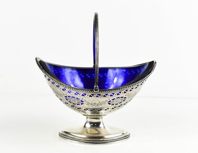 Lot 375 - A Georgian silver pedestal bowl of oval form,...