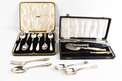 Lot 316 - A set of six silver teaspoons, in the original...