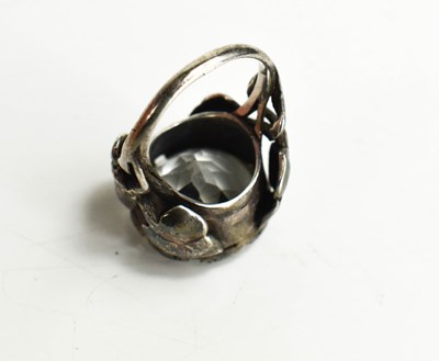 Lot 67 - An Art Nouveau silver and paste cocktail ring,...
