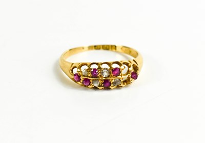 Lot 46 - An 18ct gold, pink sapphire and diamond ring,...