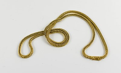 Lot 55 - An 18ct gold ropetwist necklace, with slide...