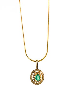 Lot 161 - An Italian 14ct gold necklace with gold,...