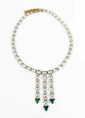 Lot 66 - A vintage cut glass necklace, with three...
