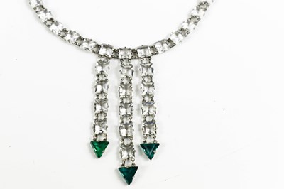 Lot 66 - A vintage cut glass necklace, with three...