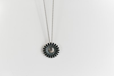 Lot 4 - A Georg Jensen silver and enamel pendant...