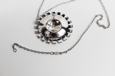 Lot 4 - A Georg Jensen silver and enamel pendant...
