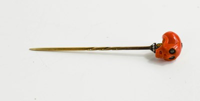 Lot 113 - An unusual coral and paste 19th century stick...