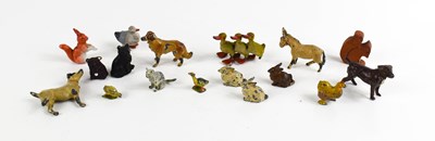 Lot 251 - A selection of cold painted lead animals to...