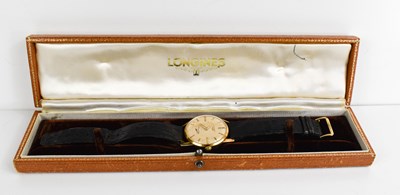 Lot 280 - A gentleman's vintage gold cased Longines...