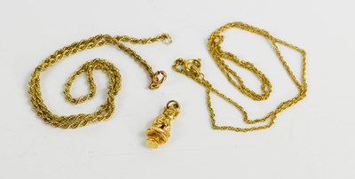 Lot 243 - A 9ct gold rope twist necklace, together with...