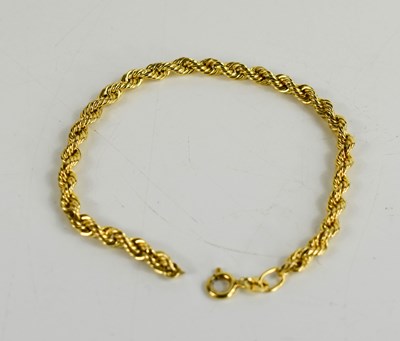 Lot 217 - A 9ct gold ropetwist bracelet, 1.87g.