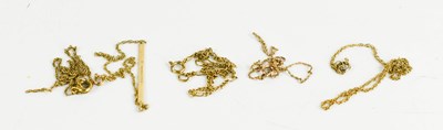 Lot 256 - A group of five 9ct gold bracelet chains, a/f,...