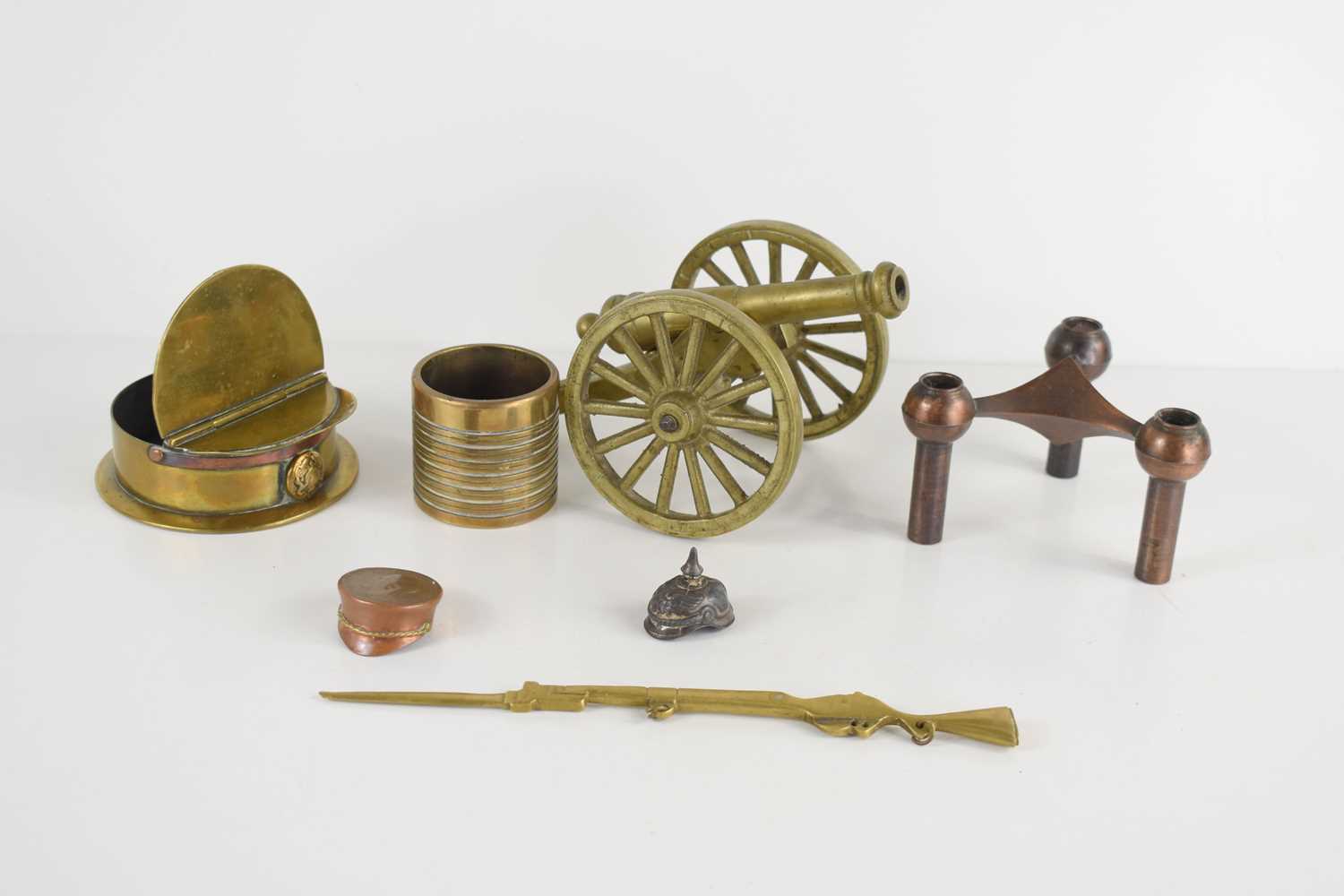 Lot 399 - A group of Trench art and brass ware to...